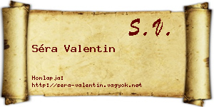 Séra Valentin névjegykártya